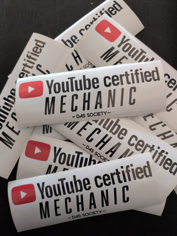 YouTube Certified Mechanic Slap Sticker