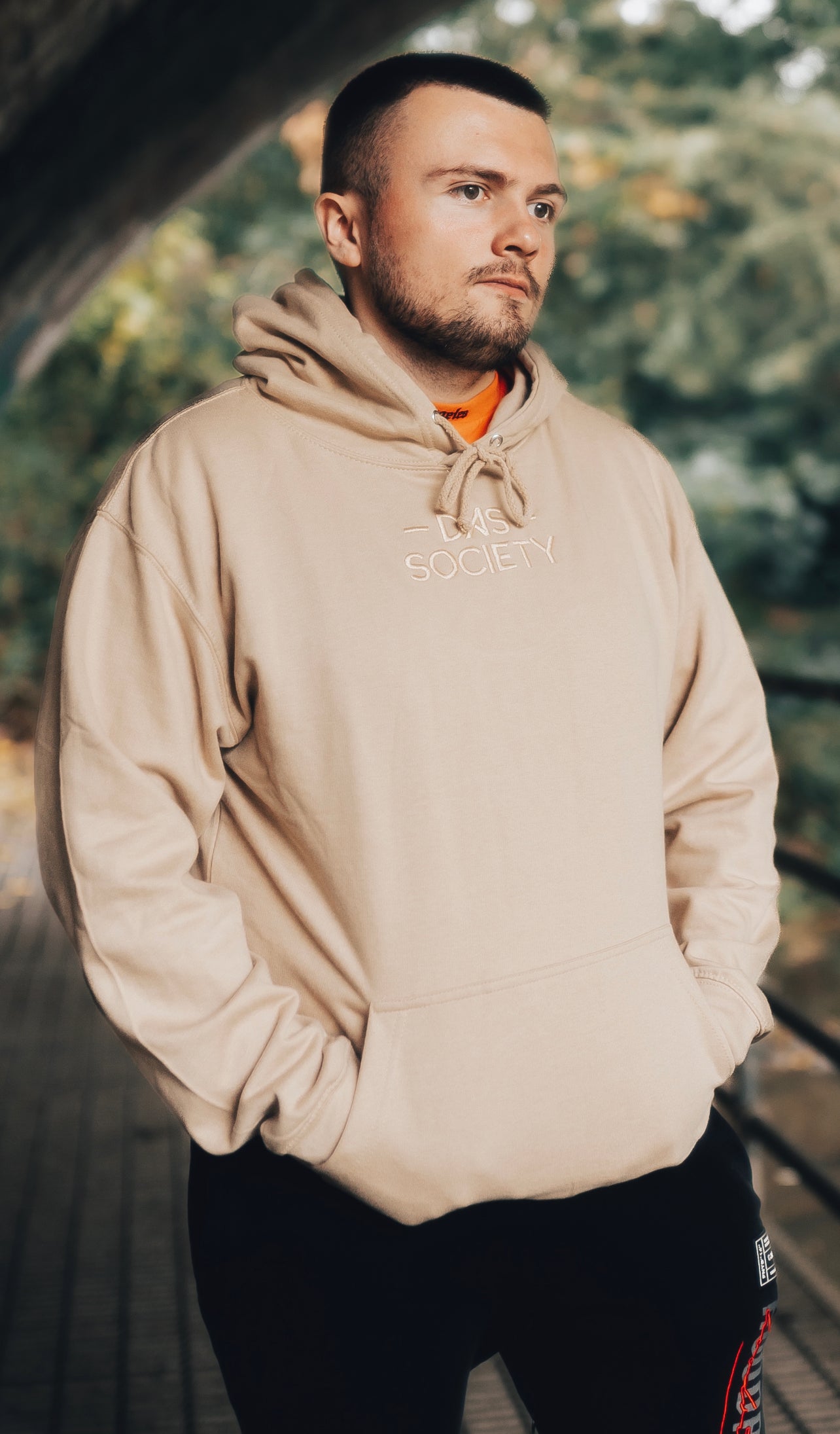 Das Society Sand Embroidered Hoodie